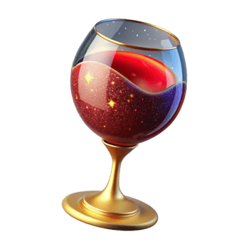 serene modern Red Wine Glass Side View with Stem Isolated genuine png