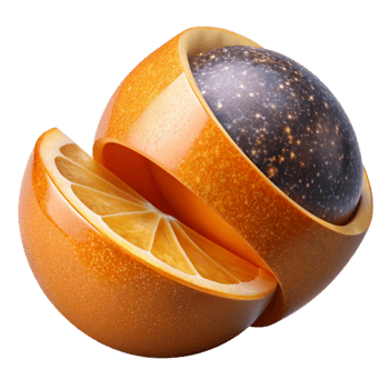 serene rustic Ripe Orange Fruit Sliced in Half Isolated authentic png