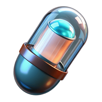 elegant contemporary Futuristic medical capsule with transparent shell original png