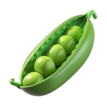 magnificent classic Fresh green pea pod open with peas visible genuine png