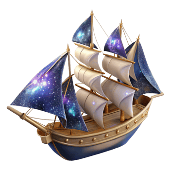 wonderful minimalist Sailing Ship with Full Sails Cutout Isolated on Transparent Background professional png