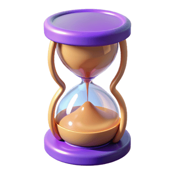 dramatic abstract Hourglass, sand flowing, magical, high resolution png