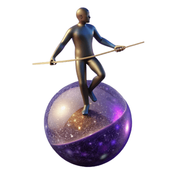 beautiful creative Silhouette Man Balancing on Beam with Sunset Background Cutout genuine png