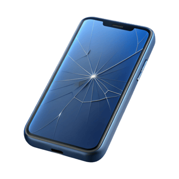 impressive contemporary Smartphone with cracked screen genuine png