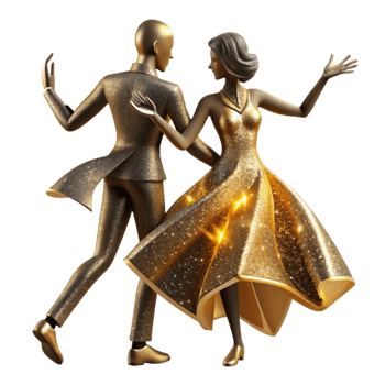 stunning classic Silhouette of a Dancing Figure Cutout with Flowing Movement detailed png