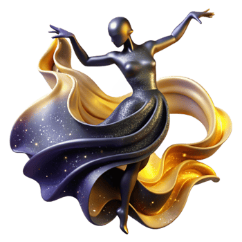 impressive abstract Silhouette of a Dancing Figure Cutout with Flowing Movement detailed png