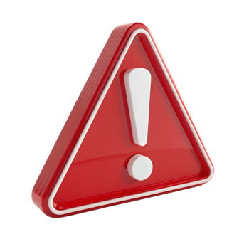 3D Red Warning Alert Sign Exclamation Mark Triangle Icon png