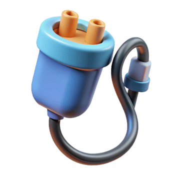 serene rustic Electric car charging cable premium png