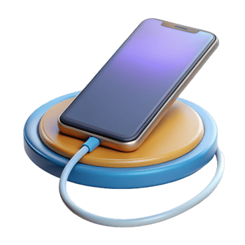 beautiful modern Smartphone charging on wireless charging pad original png