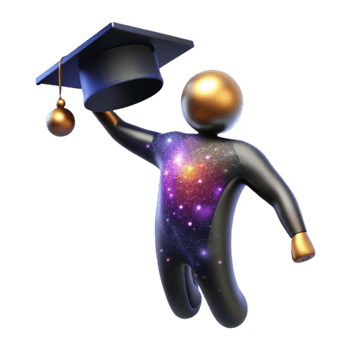 wonderful creative Silhouette of Graduate Throwing Cap Isolated professional png