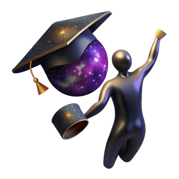 serene traditional Silhouette of Graduate Throwing Cap Isolated png