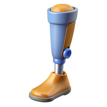 elegant traditional 3D printed prosthetic leg high resolution png