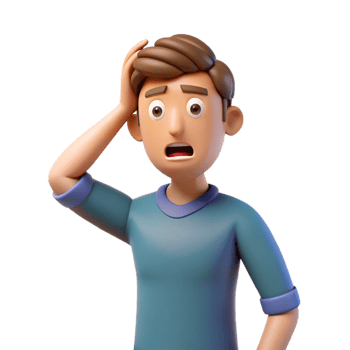 magnificent rustic Confused man, scratching head, original png