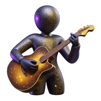 wonderful modern Silhouette of Person Playing Guitar Isolated authentic png