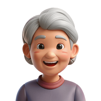 dramatic contemporary Elderly woman with wrinkles, smiling, authentic png