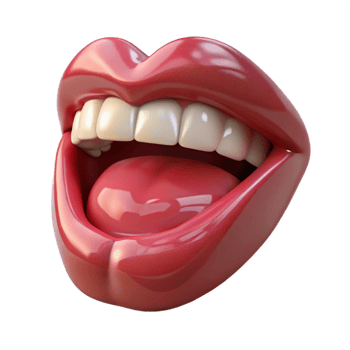 stunning minimalist Close-up of human mouth, premium png