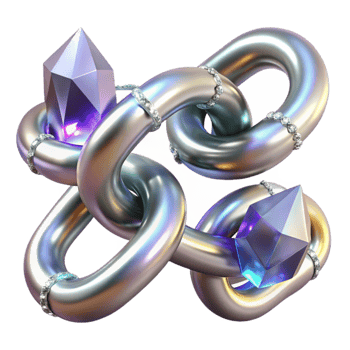 elegant artistic Silver Chain Linked Design Transparent Background professional png
