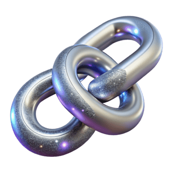 elegant creative Silver Chain Links Connection and Progress Isolated detailed png