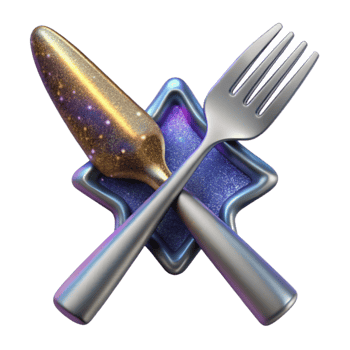 wonderful abstract Silver Fork and Knife Crossed Cutout original png