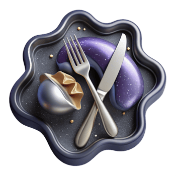 elegant contemporary Silver Fork and Knife Crossed Cutout authentic png