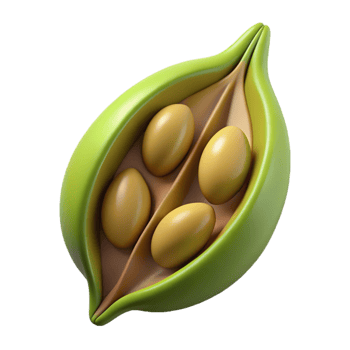 extraordinary classic A single, stylized seed pod with abstract seeds, professional png