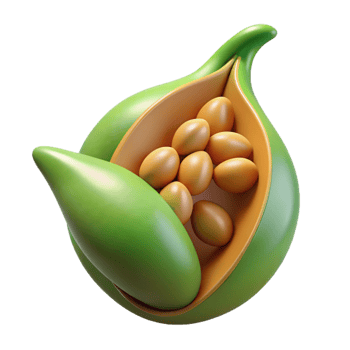 extraordinary creative A single, stylized seed pod with abstract seeds, exclusive png