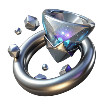 wonderful artistic Silver Ring with Diamond Transparent Background professional png
