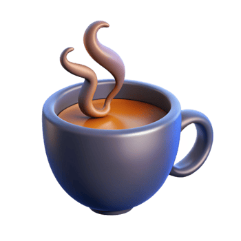 serene artistic A single, stylized coffee cup with abstract steam, detailed png