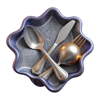 elegant modern Silver Spoon and Fork Transparent Background original png