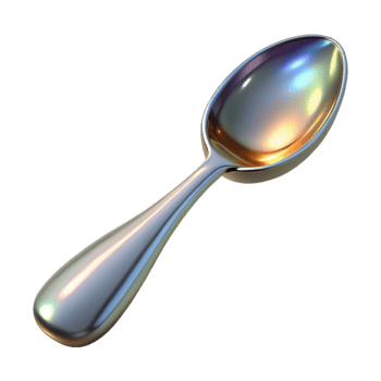 wonderful classic Silver Spoon Reflection Transparent Background genuine png