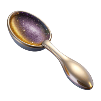 elegant artistic Silver Spoon Side View Isolated high quality png