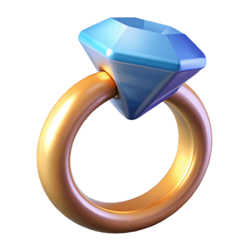 impressive classic A single, stylized engagement ring with abstract diamond, genuine png