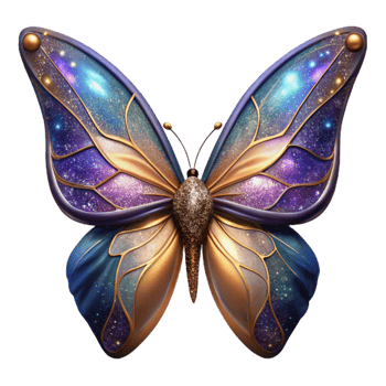 magnificent classic Single Butterfly Wings Spread Transparent Background authentic png