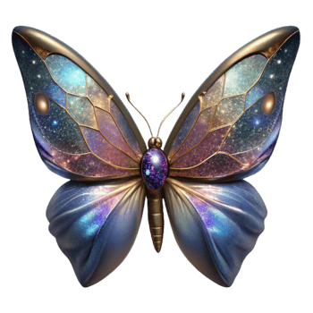 magnificent artistic Single Butterfly Wings Spread Transparent Background png