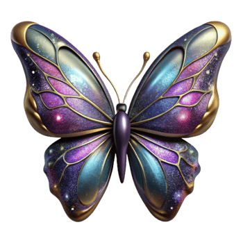 vibrant creative Single Butterfly with Iridescent Wings Cutout png
