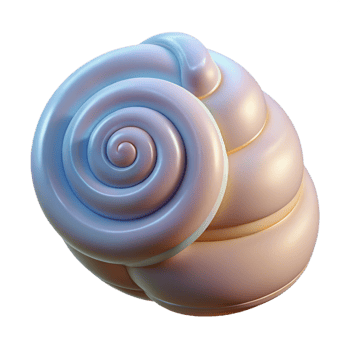 stunning artistic Spiral seashell 4K png