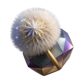 magnificent rustic Single Dandelion Seed with Fluffy White Head Isolated authentic png