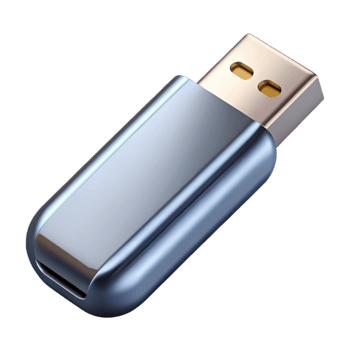 extraordinary minimalist USB flash drive, metal, silver detailed png
