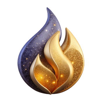 magnificent classic Single Flame Symbol with Gradient and Texture Cutout original png