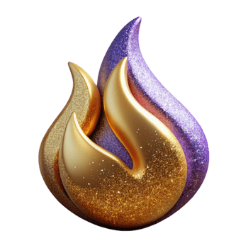 beautiful modern Single Flame Symbol with Gradient and Texture Cutout original png