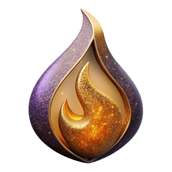 vibrant abstract Single Flame Symbol with Gradient and Texture Cutout high resolution png