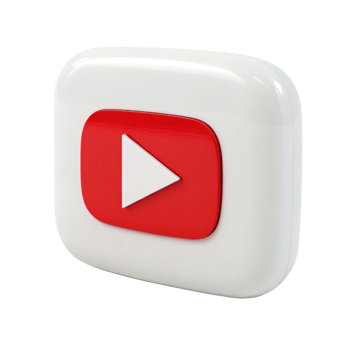 3D Render of Play Button Icon Red and White Modern Design Element png