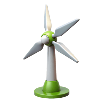 serene minimalist Wind turbine, renewable energy source high quality png