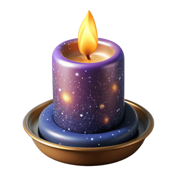 dramatic minimalist Single Lit Candle with Soft Glow Isolated Element high resolution png