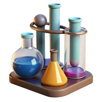 beautiful modern Laboratory equipment, test tubes authentic png