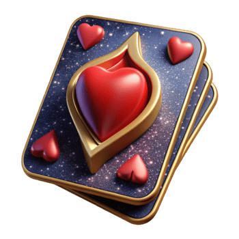 vibrant contemporary Single Playing Card Cutout with Red Heart Symbol detailed png