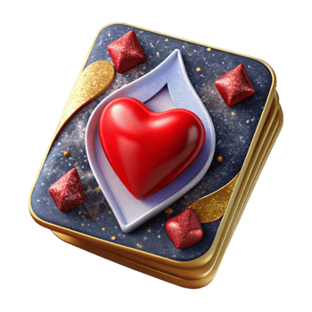 beautiful modern Single Playing Card Cutout with Red Heart Symbol high quality png