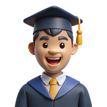 beautiful classic Graduate, cap and gown, celebratory smile, exclusive png
