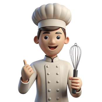 wonderful traditional Chef, holding whisk, smiling confidently, genuine png