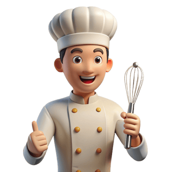 serene modern Chef, holding whisk, smiling confidently, premium png